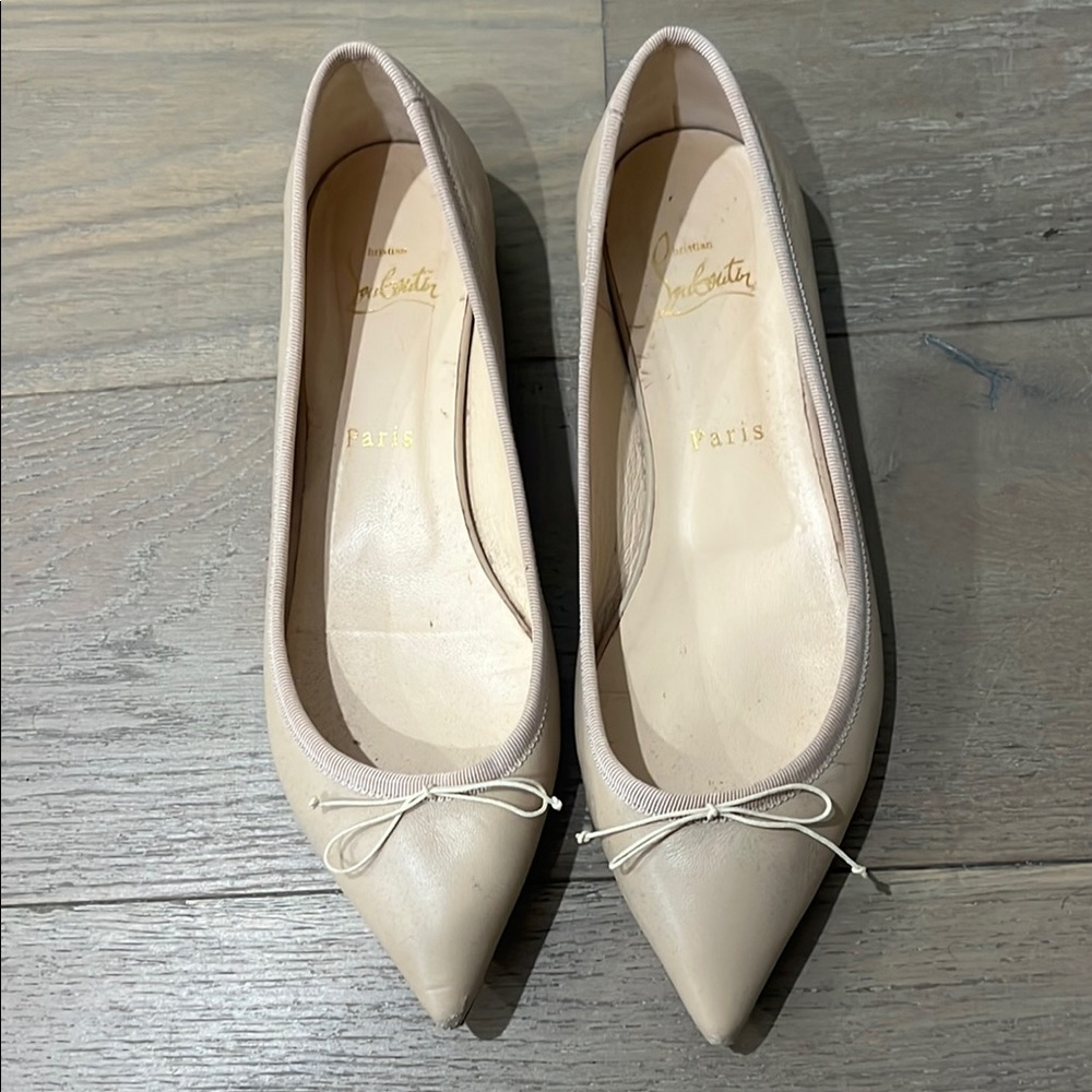 Nude Point Toe Louboutin Flats